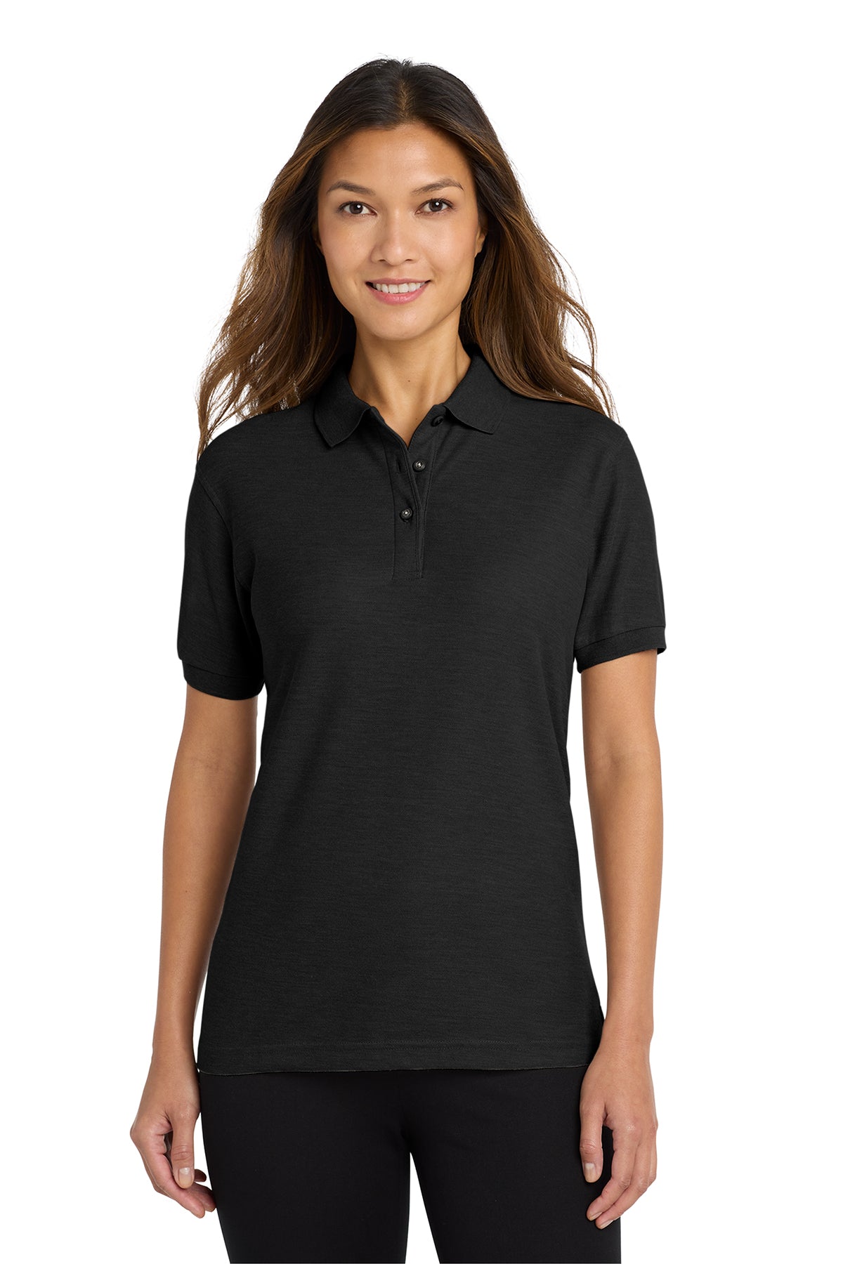 Women's Black Port Authority Polo