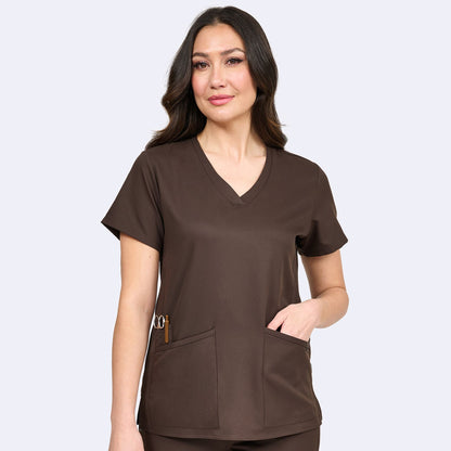 Focus V-Neck Scrub Top by Zavate 1165